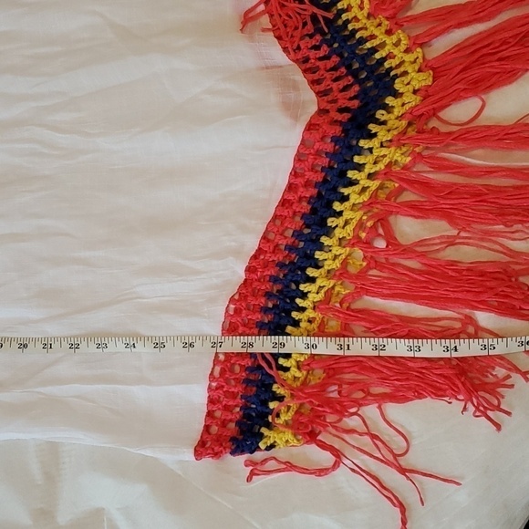 Cupshe White Boho Swim Beach Cover-up with Multi-colour Crochet and Fringe Trim… - Picture 7 of 11